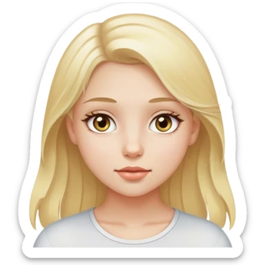 Una chica con ojos muy claros y rubia  sticker