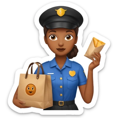 Food Delivery Courier black woman sticker