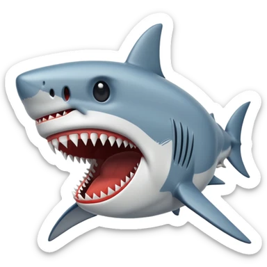 Emoji of Jaws shark aka the shark on the jaws poster sticker