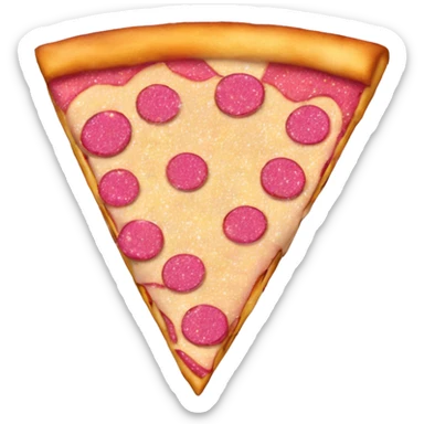 Pink glittery cheesy pizza slice  sticker