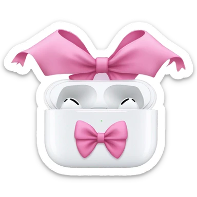 air pod maxes with pink bows on both sides  sticker