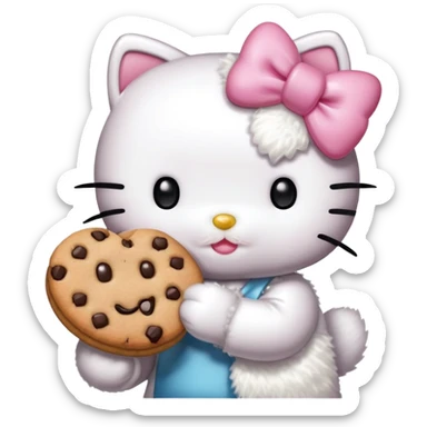 Hello kitty eating cookie sticker