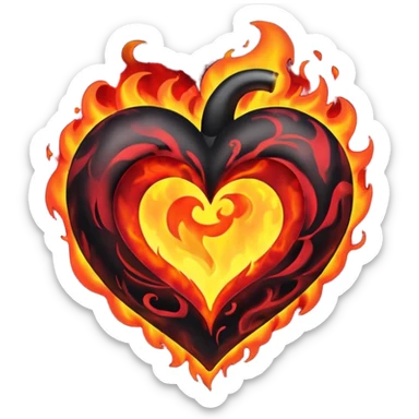 ❤️‍🔥same black fire heart sticker