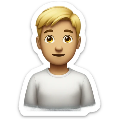 a worried young male full body sticker