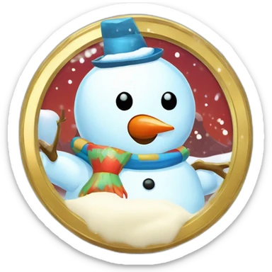 Snowman Badge Medal Epic Mystery Legendary NewYear PokemonTheme Pokeball Snowfall Snowballs sticker
