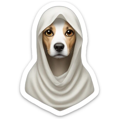 Dog with veiled woman sticker