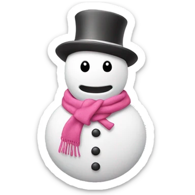 Schneemann mit rosa Schal  sticker