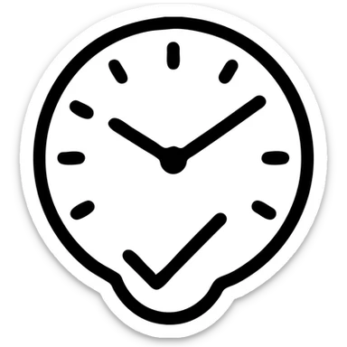 minimalist icon representing focus time, simple clock or person concentrating, clean lines, neutral colors sticker