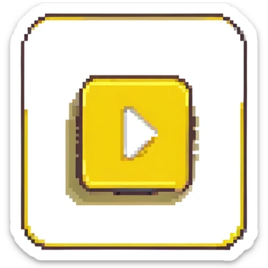 Graphic: 🎥 Play button icon (white) with yellow glow.
Animation: Play button pulses softly.
Background: Transparent.


 sticker