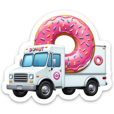big donut truck with donut decals, frosting decals and sprinkle decals sticker