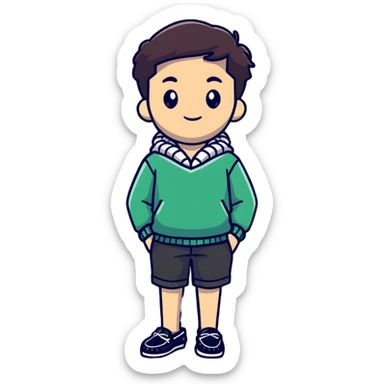 preppy outfit with boat shoes and sweater tied around shoulders sticker