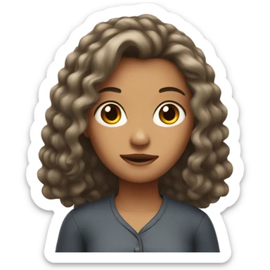 Girl with tall hair  sticker