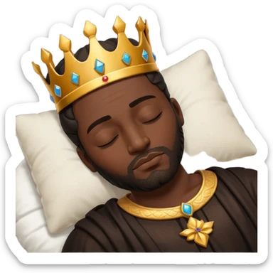 Una cara de un rey negro durmiendo  sticker