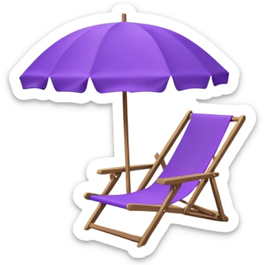 beach chair with purple umbrella sticker