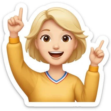 face cheering at a parade, joyful expression sticker