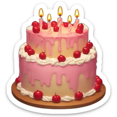 giant cake with 28 candle on it sticker