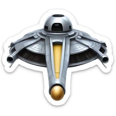 Smooth chrome Star Wars Naboo Royalty Starship  sticker