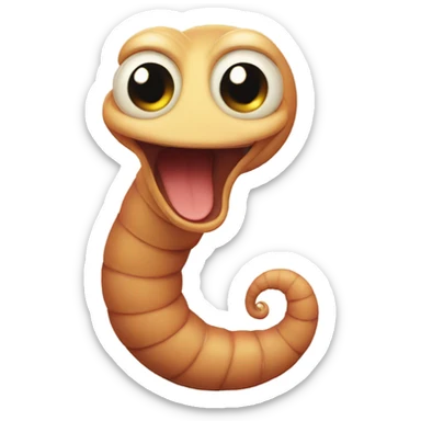 insanely cute worm sticker