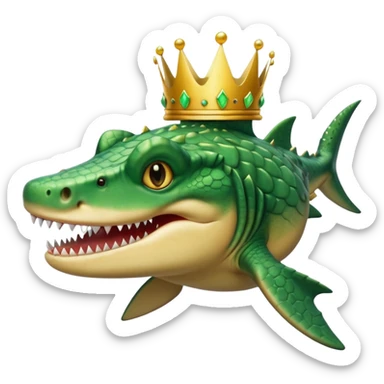 croc/shark combined with crown sticker