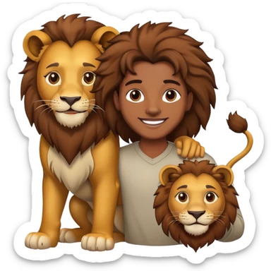 Saludo y un león sticker