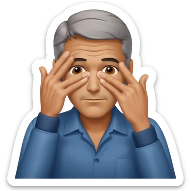 George clooney covering his eyes with his hand sticker