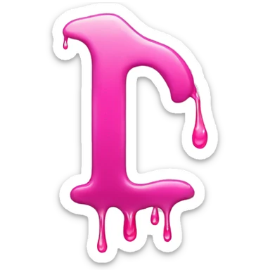the letter G and there is a dot on it, in pink shades, dripping from it sticker