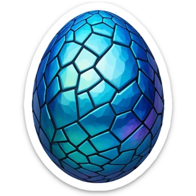 cracked blue dragon egg sticker