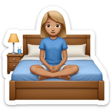 Jeune fille ado assise sur  un lit sticker