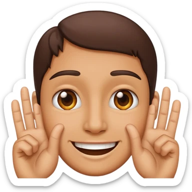 Smile face with fingers sticker