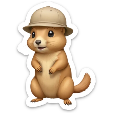 Prairie dog wearing spinning cap sticker
