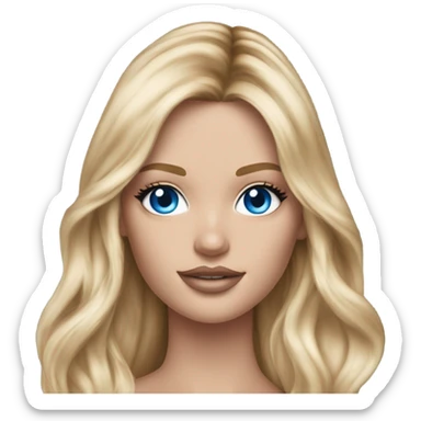 Realistic victoria secret model blonde blue eyes  sticker