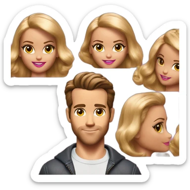 ryan reynolds in barbie movie sticker