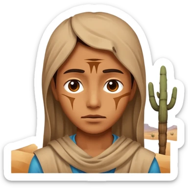 person living in desert just face sticker