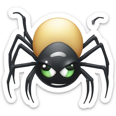 The spider should have a cheerful face, big eyes, and a non-threatening appearance. It should have a sleek, futuristic design with some elements representing technology and data. The spider can be holding a data graph or a small laptop. sticker