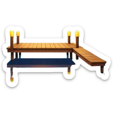 Fireworks over a lake with a dock sticker