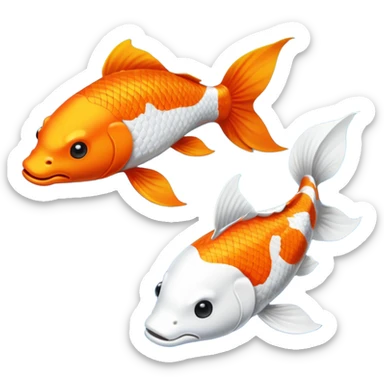 Creo dos pezes koi, como el Jim y el jam uno blaco y otro negro. sticker