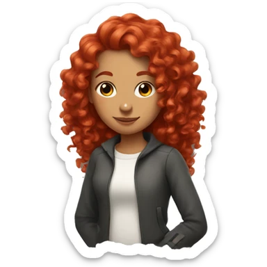 girl with red hair and curls with a rat on her shoulder sticker