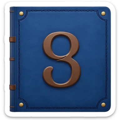 Dark blue book with a number "9" in the cover sticker