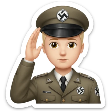 Hitler salute with nazi symbol on shirt sticker