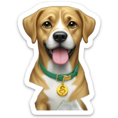 Rich dog money rain sticker