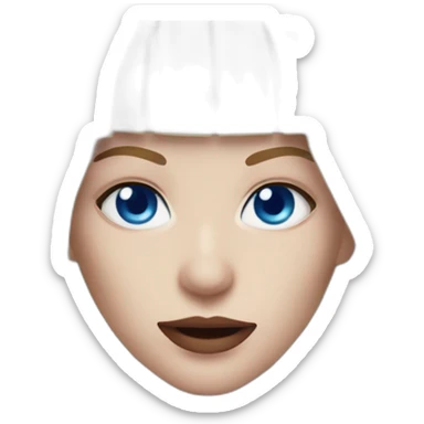 beautiful vampire woman with long blonde hair and blonde straight bangs and blue eyes wielding knives sticker