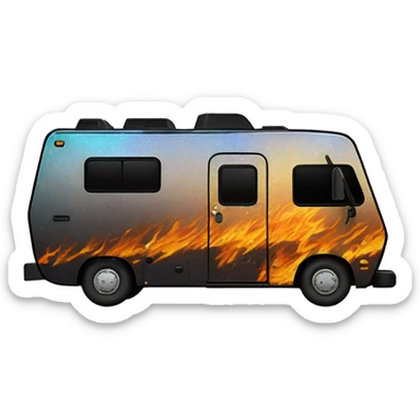 Tonka Darth Vader’s 1972 Winnebago rv rusted holographic flames  sticker