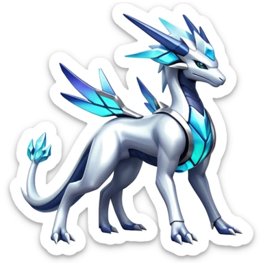 Futuristic Shiny Suicune-Dialga-Kyurem-Reshiram-Creature, (full body) sticker