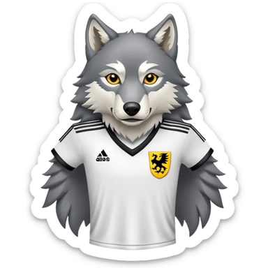 Wolf trägt ein Deutschland Trikot  sticker