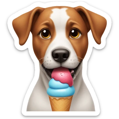 dog with icecream sticker