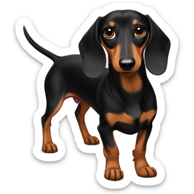 Skinny long Black and tan dachshund  sticker