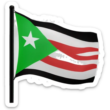 I specifically want a flag that has a green line first. Than a white line with three red stars. Than a black line (only one) sticker