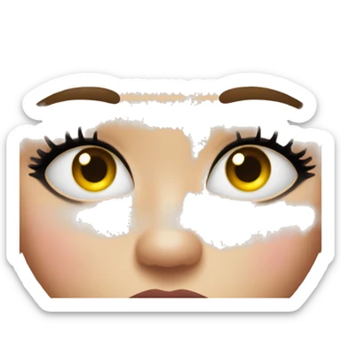 emoji with lashes and full lips making an oops face sticker