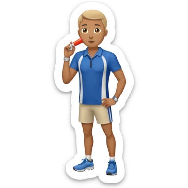 track coach with whistle full body sticker