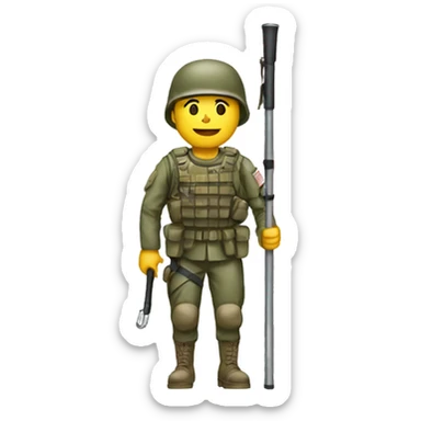 soldier with a crutch sticker
